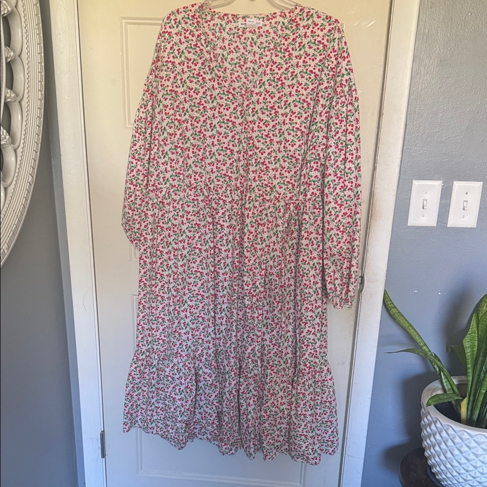 Glamorous Pink Floral Long Sleeve Dress